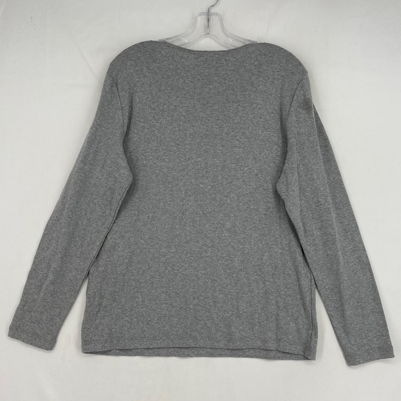 Karen Scott Womens Large Long Sleeve T-Shirt Gray Embellished Christmas Dog - Picture 8 of 10